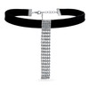 Choker Black Velvet White Rhinestone Dangle Waterfall Fringe Adjustable Prom