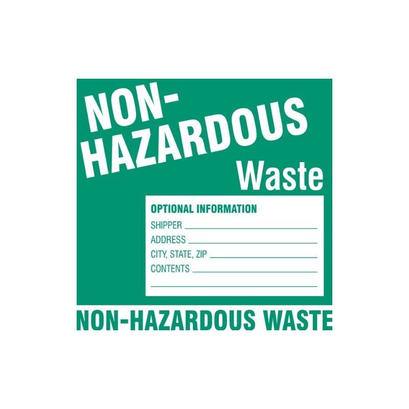 Brady 121159, B7569 6X6 Grn/Wht 50 Pcs/Pkg Haz Lbl, 6"