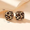 Leopard Earrings for Women Gold Plated Retro Geometric Rectangle Vintage