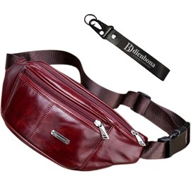 Vintage Genuine Leather Fanny Pack with Key Ring – Spacious Crossbody Sling Bag for Men and Women, Ideal for everyday carry and Travel (Oxblood)