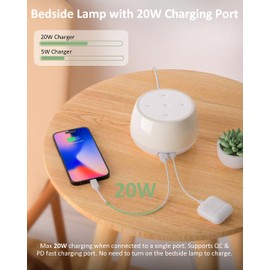 Görvitor LED Bedside Lamps with 20W USB Charging Port, Touch Lamps Bedside Dimmable with 9 Colour Changing, Baby Night Light Kids with Timer Bedside Table Lamps for Bedroom Living Room