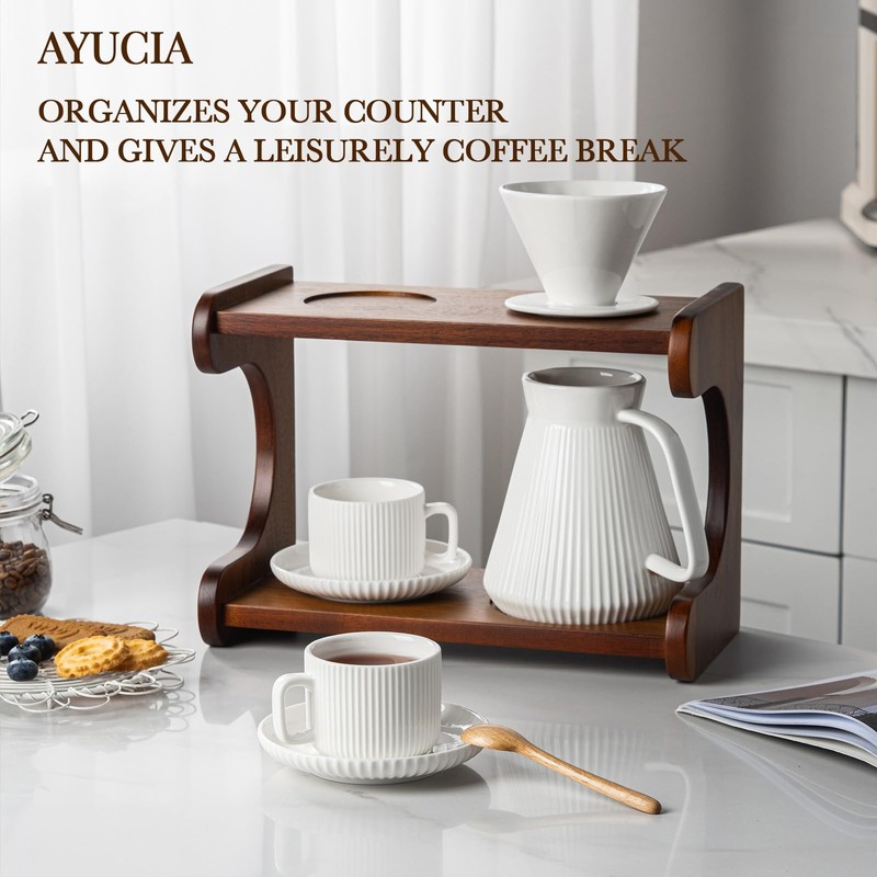 AYUCIA Pour Over Coffee Maker Set, 22OZ Ceramic Pour Over
