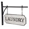 Foreside Home & Garden White and Black Enamel Laundry Wall