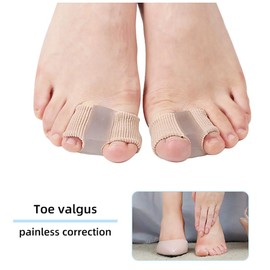 JSHshield Bunion Corrector Big Toe Stretcher and Straightener Hammer Toe Separator Gel Spreader Correct Crooked Toes Soft Fibre Ball Relief 2 Pairs S