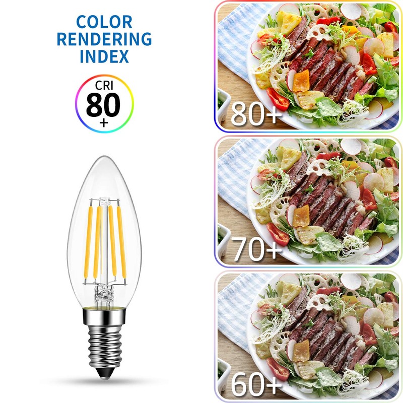 ANWIO B11 LED Filament Bulb E12 Candelabra Base 60W Equivalent,