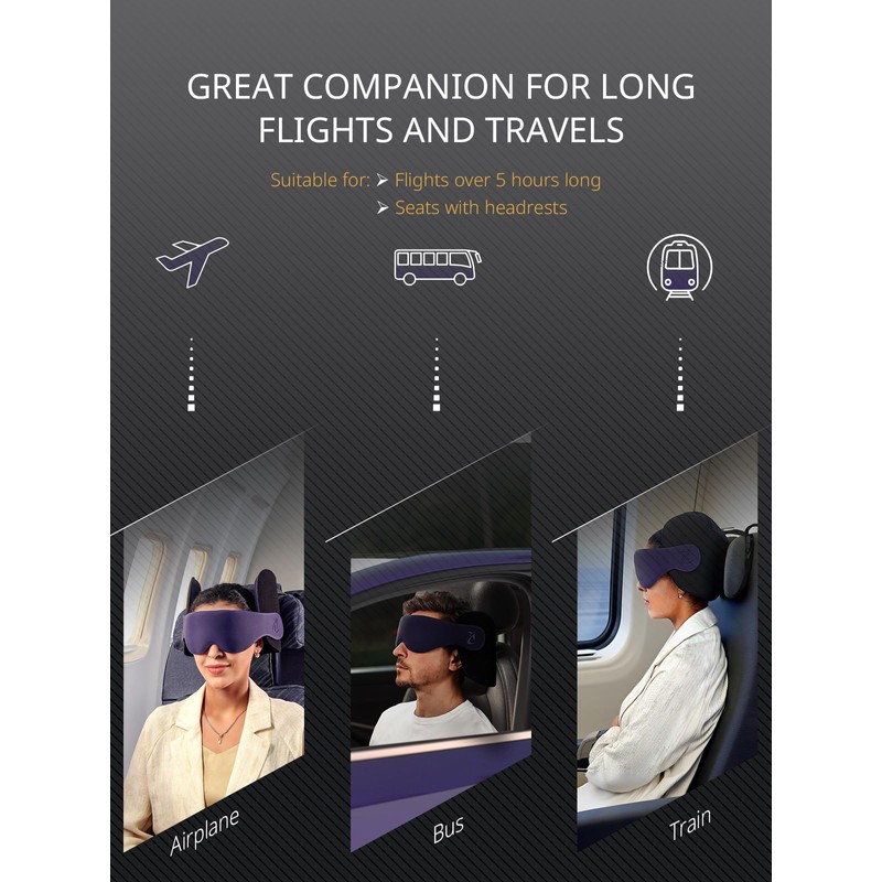 Bonairest Travel Pillow, Airplane Neck Pillow for Long Flight, Oversized