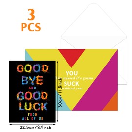 Funny Going Away Card Jumbo Greeting Card Farewell Cards for Coworkers Good Luck Card Farewell Greeting Card Oversized Goodbye Card with Envelope Office Farewell Party Supplies (8.9 x 11.8 Inch)