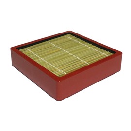 Wakaizumi Lacquerware Kappo Lacquerware 1-532-3 Square Saruseiro Vermilion (Bamboo Included)