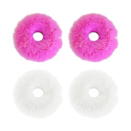 4 Pieces Plush Hair Rings, Cute Hair Rings, Elastic Hair Rings, Creative Hair Rings, Hairstyle Accessories, And Girls' Hair Accessories.