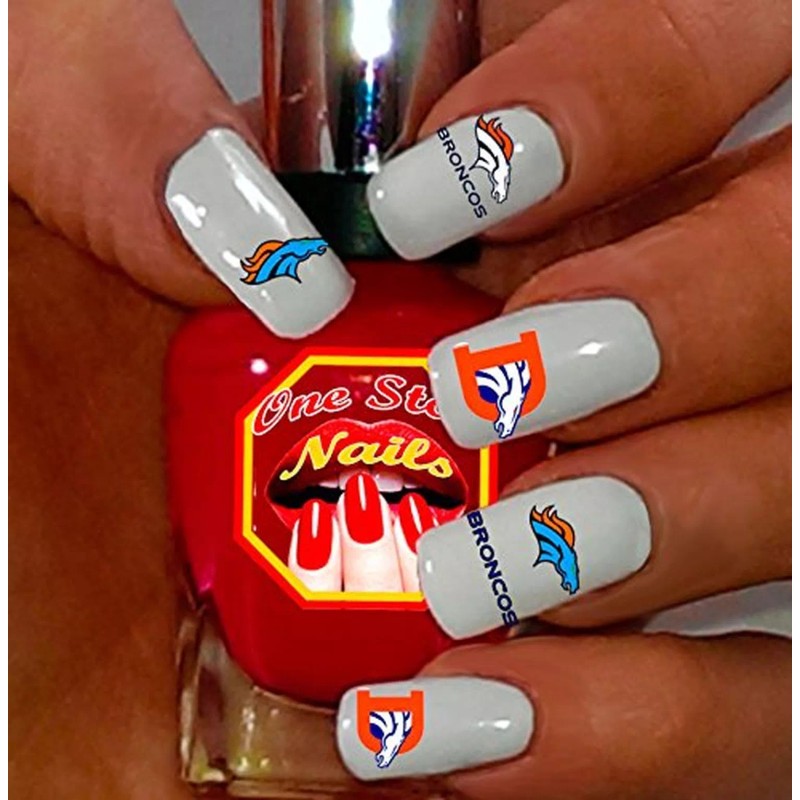 One Stop Nails Denver Broncos Clear Vinyl PEEL and STICK