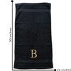 Decorvo Black and Gold Bathroom Hand Towel - Monogrammed Luxury