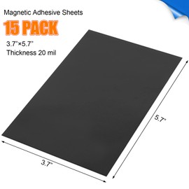 15 Pack Magnetic Sheets with Adhesive, 3.7" x 5.7" Adhesive Magnetic Sheets, Cuttable Flexible Magnetic Sheet, Display Replacement Magnets Backing