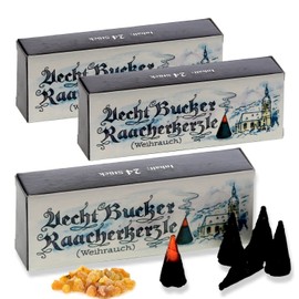 Bockauer Räucherkerzen Erzgebirgische Aecht Bucker Raacherkerzle - Real, Incense Fragrance: 3 Packs of Incense