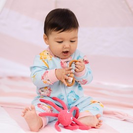 Burt's Bees Baby Baby Girls' Sleep and Play Pjs, 100% Organic Cotton One-Piece Romper Jumpsuit Zip Front Pajamas, Puffer Fish, 0-3 Months