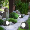 LED Solar Außenleuchte Stein grau Garten Dekoleuchte Gartenlampe Außendekoration