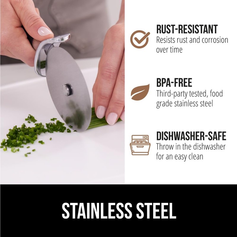 GORILLA GRIP BPA-Free Large Pizza Cutter Wheel, 9 Inch, Sharp