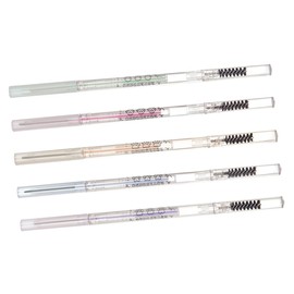 Mikinona Waterproof Dual-Head Eyebrow Pencil 5-Piece Set Ultra-Fine Brown and Ash Brown Automatic Brow Pencils with Brush for Precise Makeup Application