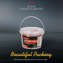 HORUSDY 32-Piece 2" inch Small Spring Clamp, Spring Metal Spring Clamps, 3/4"-inch Jaw opening