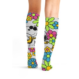 Cherokee Printsupport Women Knee High 10-15mmHg Compression Socks, Regular, Snoopy Grooves