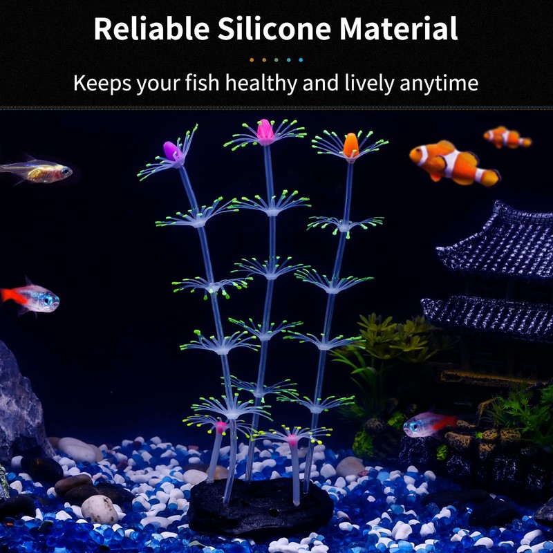 Uniclife Strip Coral Plant Ornament Glowing Effect Silicone Artificial Decoration