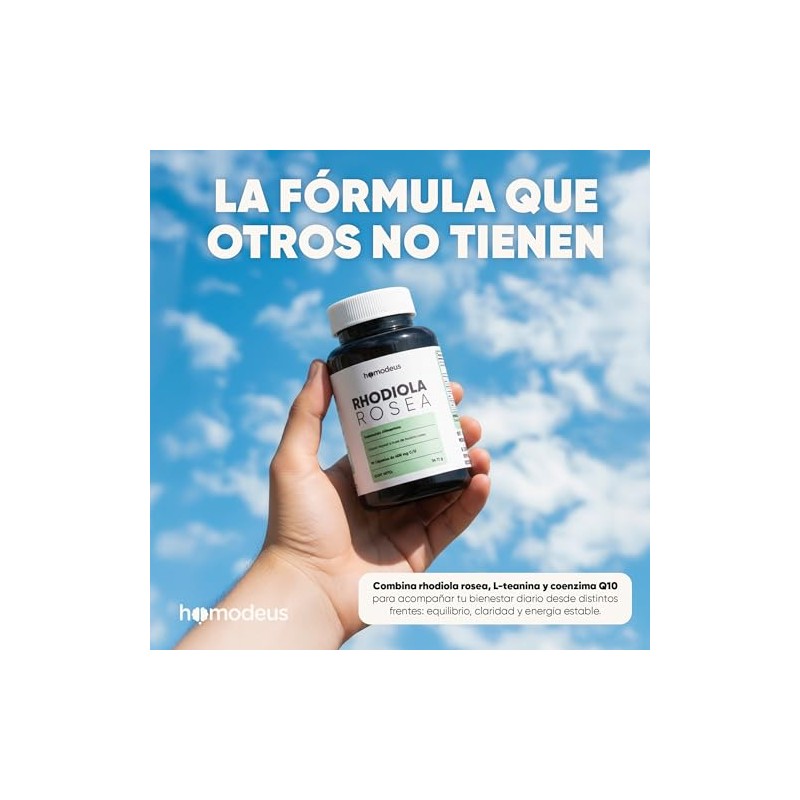 Rhodiola Rosea 90 Cápsulas, Adaptógeno para 1.5 Meses Nootropico Homodeus