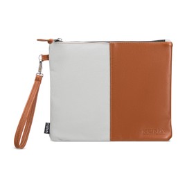KONA AVE Smell Proof Bag, Durable, Water-Resistant, Travel-Friendly Case | Secure Zipper Closure (Tan & Light Gray)