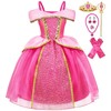 Axaxa Aurora Costume for Girls Princess Aurora Dress with Accessories