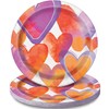 Unique Party 58564 - 18cm Watercolour Hearts Valentine's Day Paper