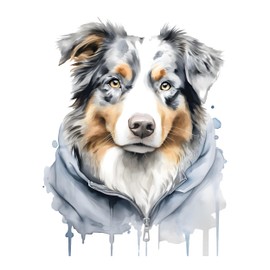 GRAZDesign Wall Sticker Australian Shepherd Dog Cool Motif for Living Room, Bedroom, Teenager's Room, Wall Sticker as Wall Decoration, Wall Sticker - 74 x 57 cm