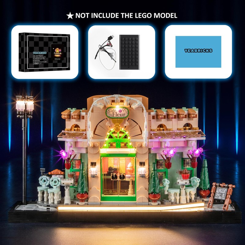 YEABRICKS LED Light for 10362 Icons French Café Building Blocks