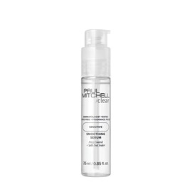 Paul Mitchell Clear Smoothing Serum, Blowout Primer, Fragrance Free, For Sensitive Scalp + Skin, 0.85 fl. oz.