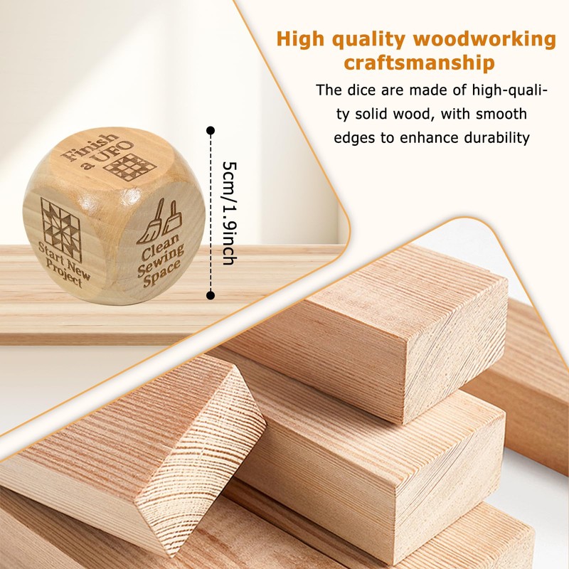 GDGJWL Quilters Dice - 6 Sided Wooden Dice for Quilting,