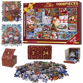 2025 Weihnachts-Adventskalender Puzzle – 24-tägiger Countdown mit HD-Poster, 70x50 cm Recycling-Box-Puzzle für Erwachsene, unterhaltsame Deko & festliches Geschenk