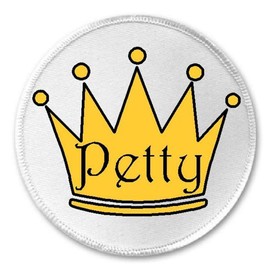 Petty Crown - 3" Sew/Iron On Patch King Queen Royal Funny Joke Humor