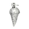 LGU Sterling Silver Oxidized 3D Ice Cream Cone Charm