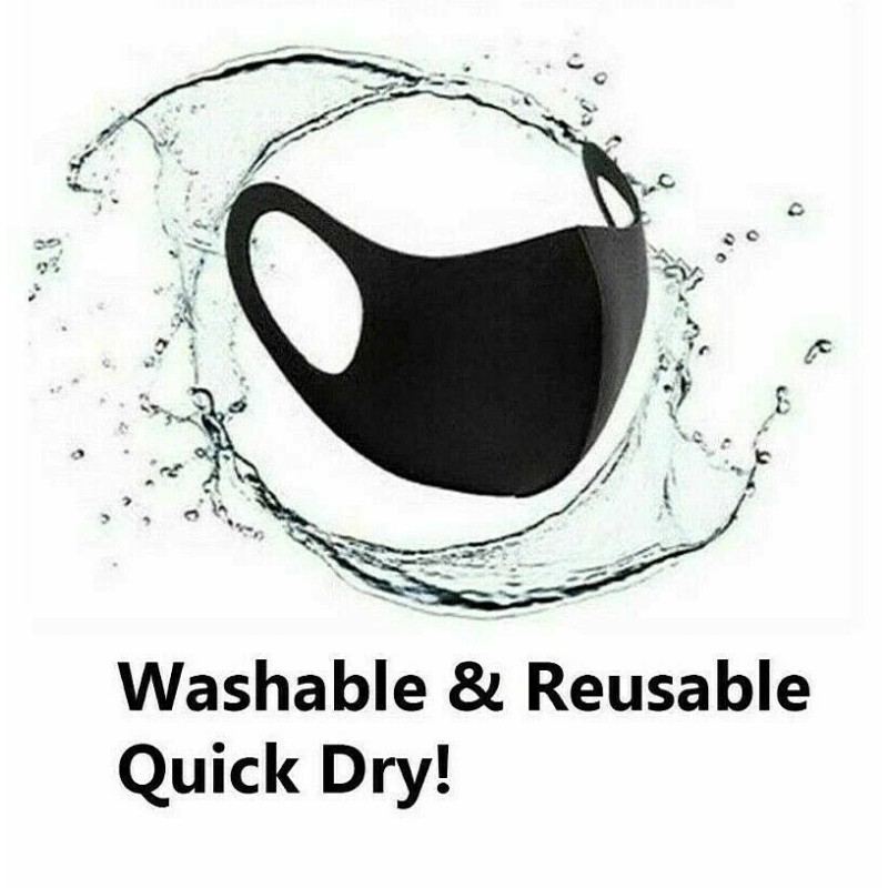 Fashion Washable & Reusable Fashion Face Black Mask (Unisex )
