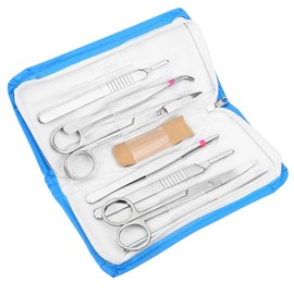 7PCS Stainless Steel Dissecting Dissection Kit Set Anatomy Biological Sample Biology Teaching Medical Student Dissecting Scientific Supplies Included Dissection Needle Scissors