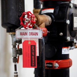 Stockroom Plus Red Tags with String - 5.75 x 3 in, 100 Pack - Red Equipment Repair & Inspection & Safety & Not in Use Tags