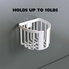 Versatile White Adhesive Basket Holder: Bathroom, Kitchen, Sponge, Sink Storage