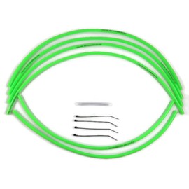 Carburetor Vent Overflow Hose Kit compatible with 1987-2006 Yamaha Banshee 350 Mikuni Keihin Carb (4mm ID Aftermarket Bowl Drains, Solid Neon Green)