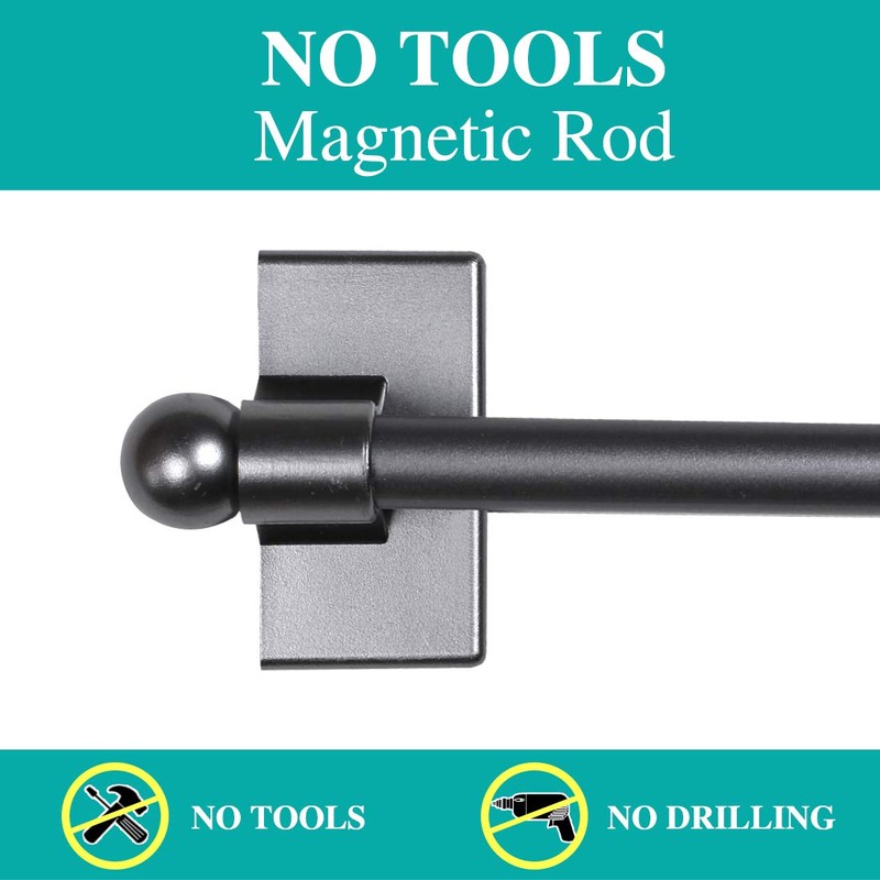 Turquoize 2 Pack Magnetic Curtain Rod Magnetic Curtain Rods for