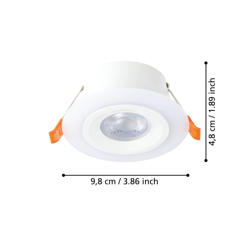 EGLO Set of 3 LED Recessed Spotlights, Calonge, Ceiling Spotlight,