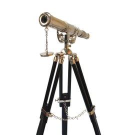 Vintage Tripod Reflecting Telescope Antique Dutch Brass Nautical Unique Eyepiece Harbour Master Stand
