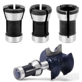 Router Collet Chuck,SopimusZ 6 pcs Steel Router Collet High Precision Router Bit Collet Chucks Clamping Adapter for Woodworking Engraving Trimming Machine Tool - 6mm 6.35mm 8mm + 2pcs Nuts