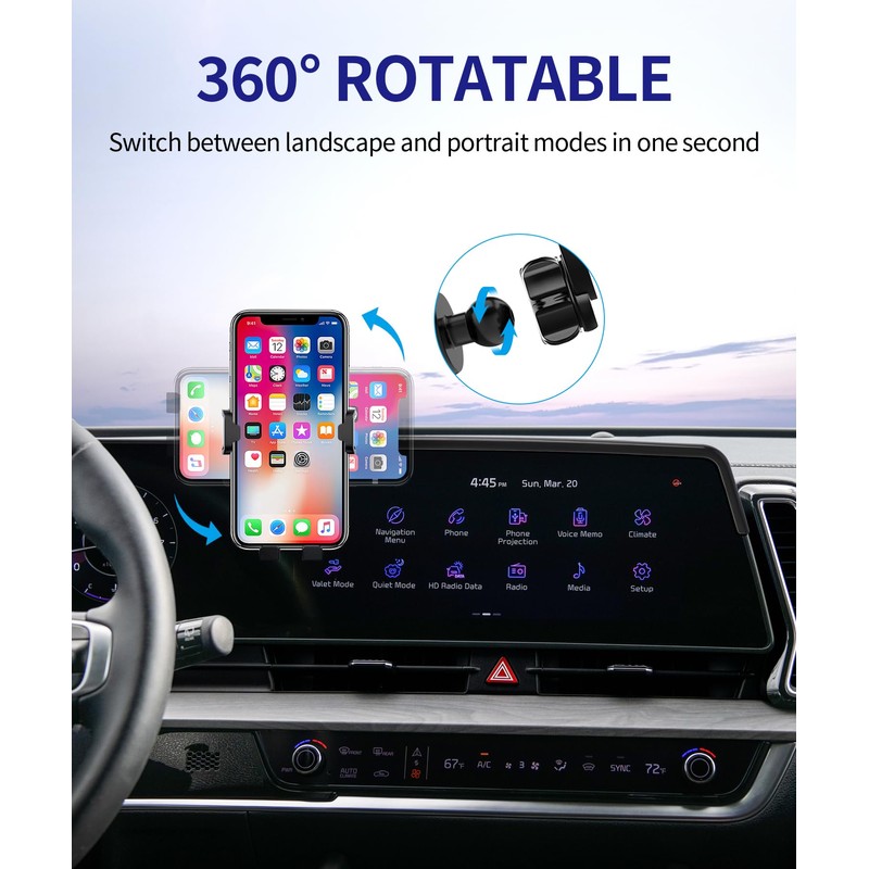 Auto Clamp Car Phone Holder for Kia Sportage 2023-2025, 12.3"