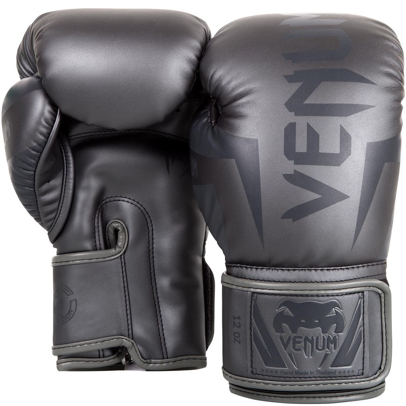 Venum Elite Boxing Gloves - Grey/Grey - 14 oz