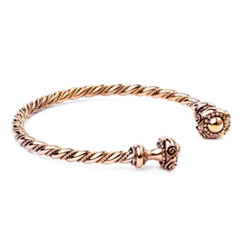 Men's Celtic Bangle Tristan Diameter 6.5 cm Celtic Bracelet Handmade Vintage Bronze, Bronze