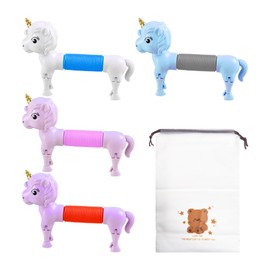 YSJCHEBS 4 Stück Teleskop-Spielzeug, 1 Stück Spielzeug-Aufbewahrungstasche, Zappelspielzeug Für Kinder, Pop-Tube-Zappelspielzeug, Reisespielzeug Für Kleinkinder