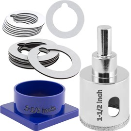 1-1/4 inch Diamond Drill Bit for Ceramic Porcelain Glass Tile Drill Bit Diamond Hole Saw with Water Delivery System Guide for Quartz Drill Bit Granite Counter Top Holes Glass Hole Saw