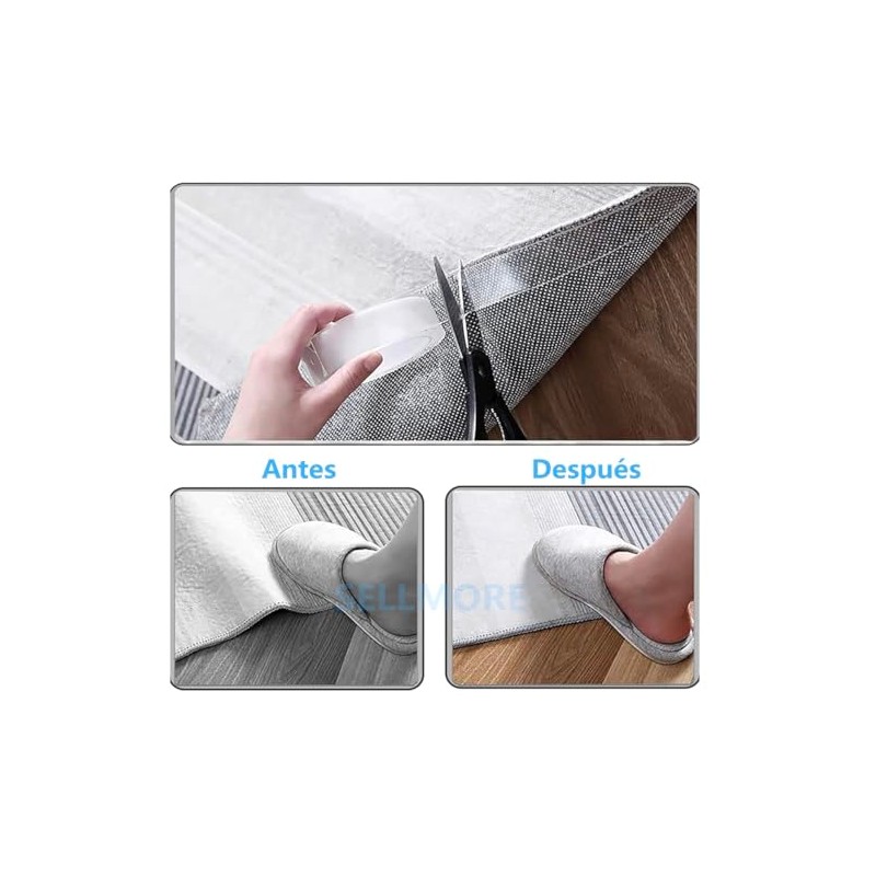 KoCaBo Reutilizable Nano Tape,3 Rollos*1M(Total 3M),Cinta Doble Cara Transparente,Cinta Nano